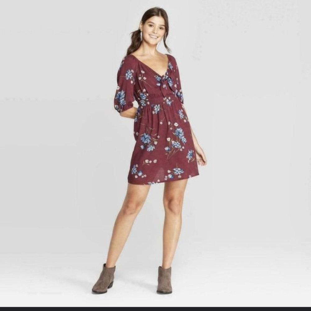 Xhilaration purple floral mini dress size XS